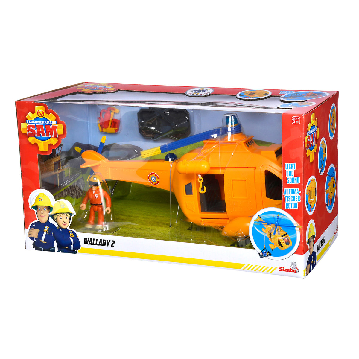 Simba brandmand sam wallaby 2 helikopter mef figur