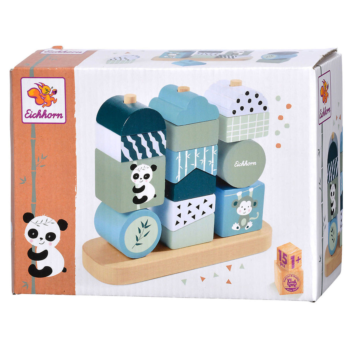 Eichhorn træ stable puslespil panda, 15 brikker.