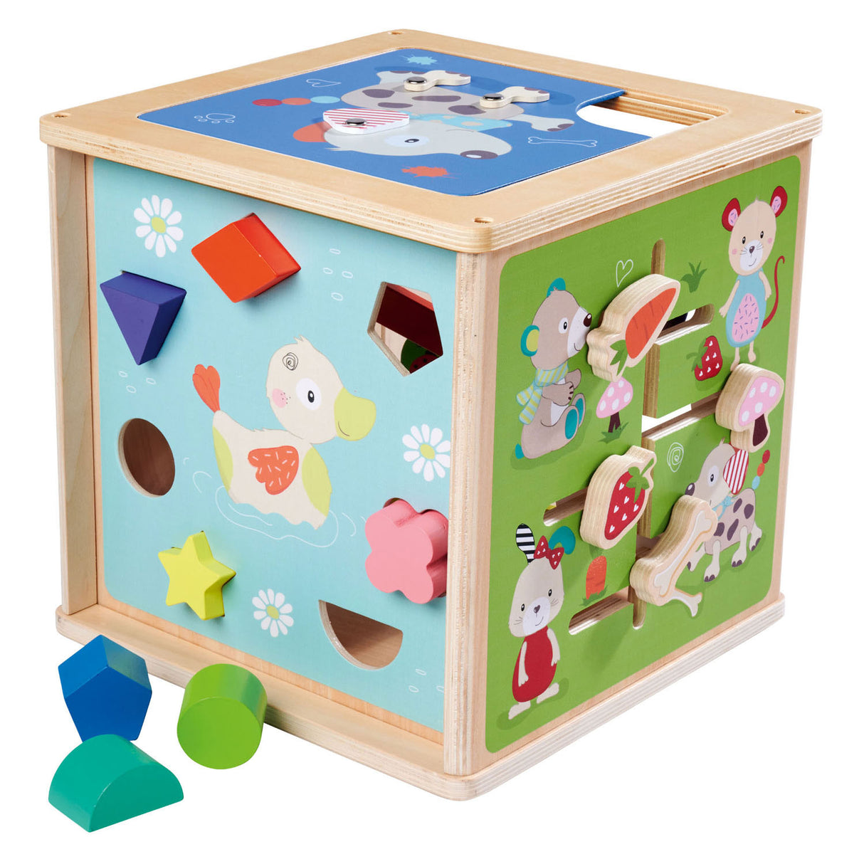 Simba eihorn aktivitetskasse i træ med former