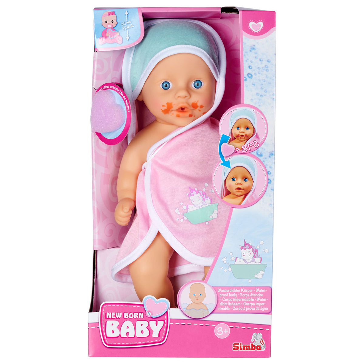 Nyfødt baby badpop skal tage et bad