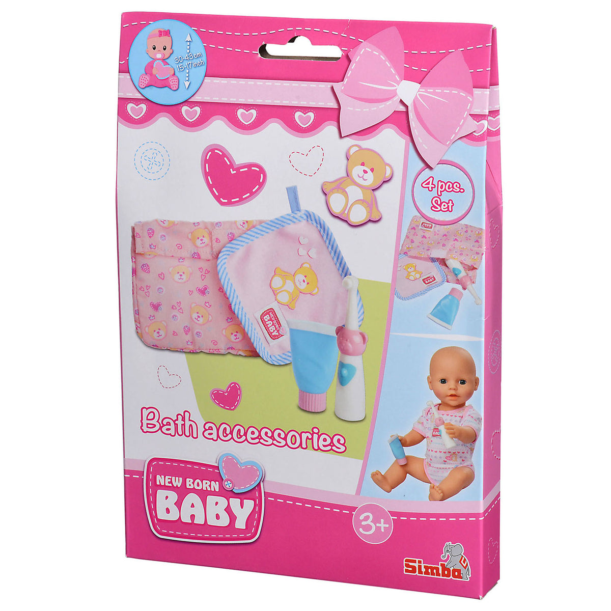 Nyfødt baby bad tilbehør, 4dlg.