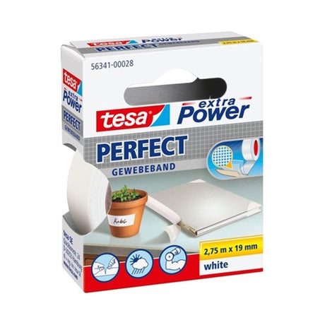 Tesa extra power perfect selvklæbende tape - hvid - 19 mm x 2,75 m