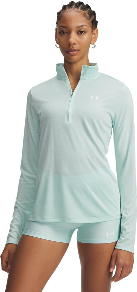 Under armour tech 1 2 zip-twist-grn sportstrøje til kvinder - refresh mint - hvid