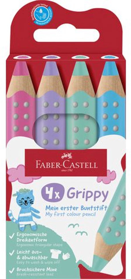 Faber-Castell farveblyant Faber Castell Grippy XXL Jumbo kartonetui 4 stykker Pastel - FC-110702