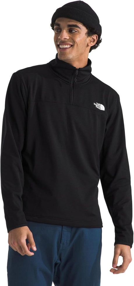 The north face m cedar trail grid fleece 1 - 4 lynlås herre udendørs sweater - tnf sort