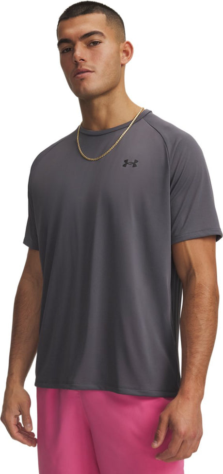 Under armour ua tech 2.0 ss tee-gry heren sportshirt - castlerock - zwart s