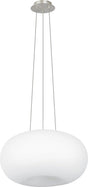 Eglo optica - hanglamp - 2 lichts - ø445mm. - nikkel-mat - wit