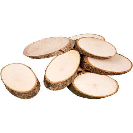 Creativ virksomhed https: www.cchobby.nl træ-skive-med-bark-størrelse-7-5-x-4-5-cm-tykkelse-8-mm-20-stykke-1-kasse