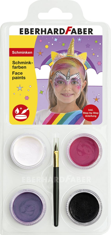 Eberhard faber ansigtsmaling sæt - enhjørning - hvid, pink, lilla, sort - ef-579023