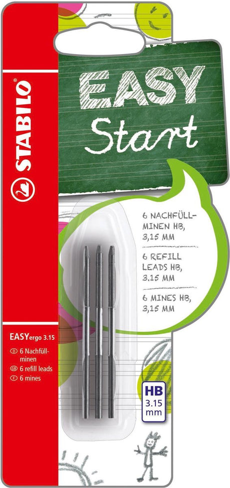 Stabilo easyergo 3.15 refills hb - 6 stk.