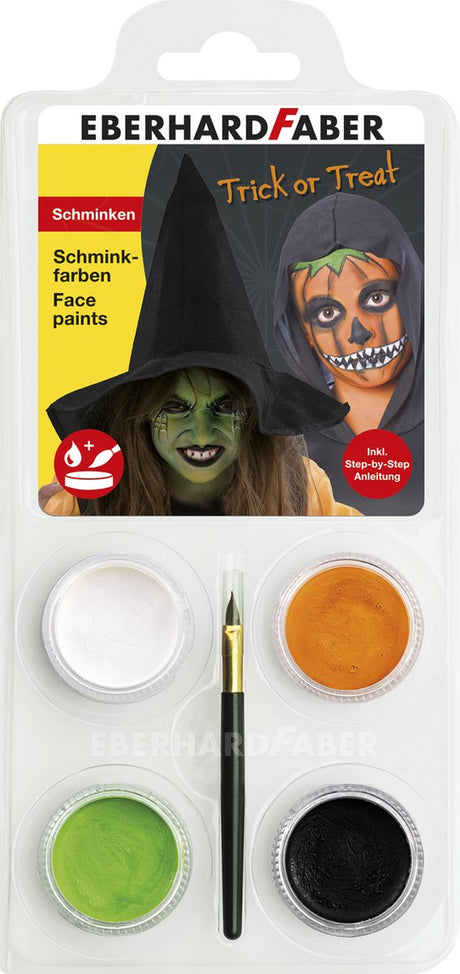Eberhard faber ansigtsmaling sæt - græskar heks - hvid, orange, grøn, sort - ef-579029