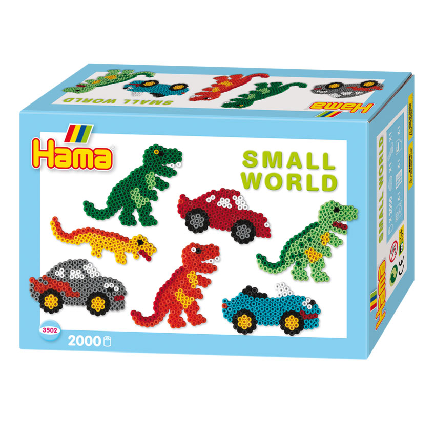 Hama midi strygeperlesæt - dino og bil, 2000 stk.
