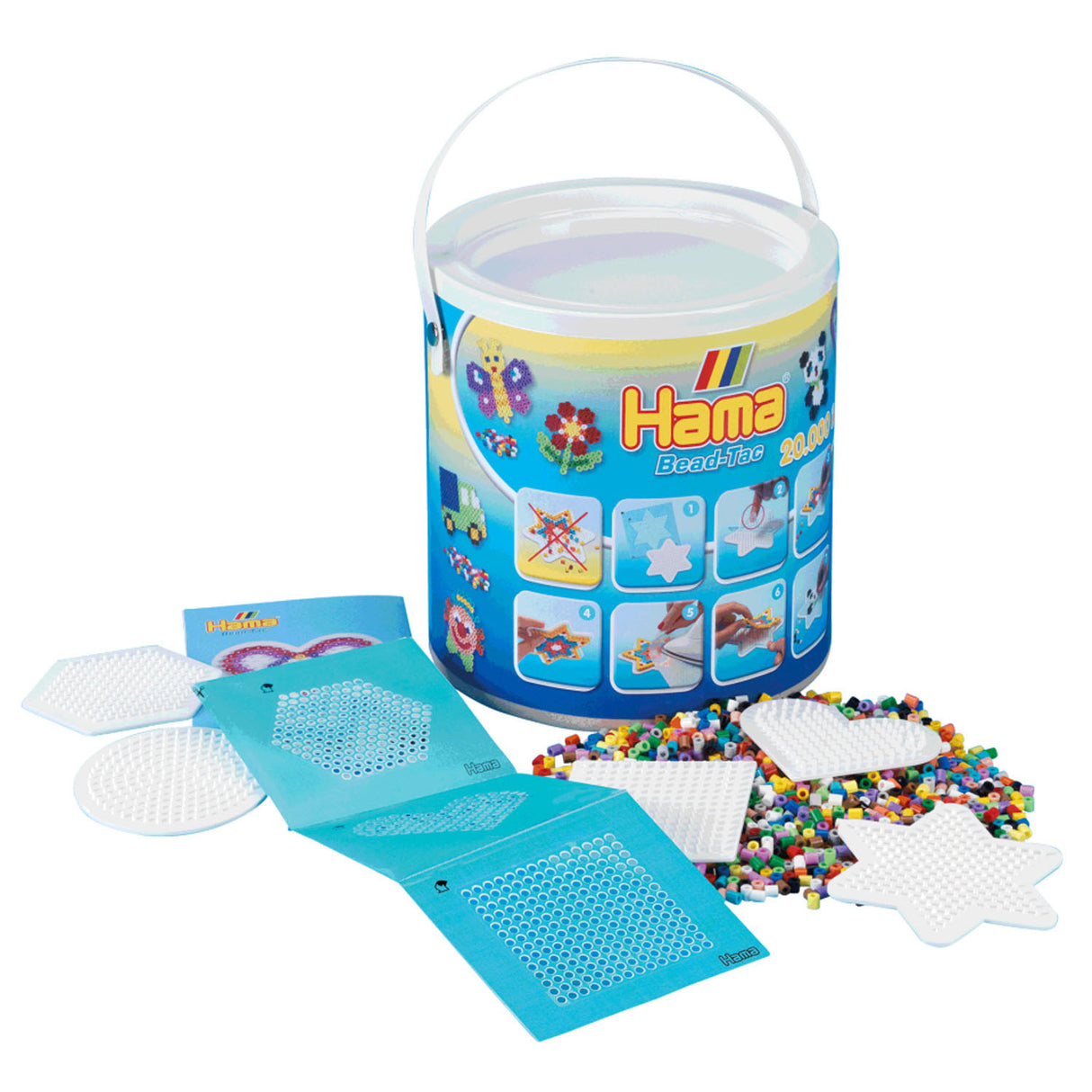 Hama midi bead-tac strygeperlesæt i spand, 20.000 stk.