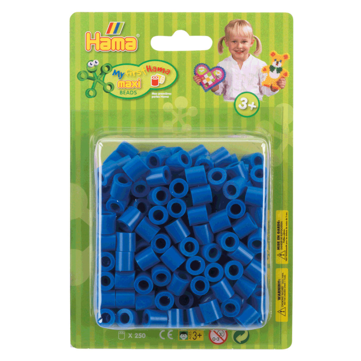 Hama maxi strygeperler blå, 250 stk.