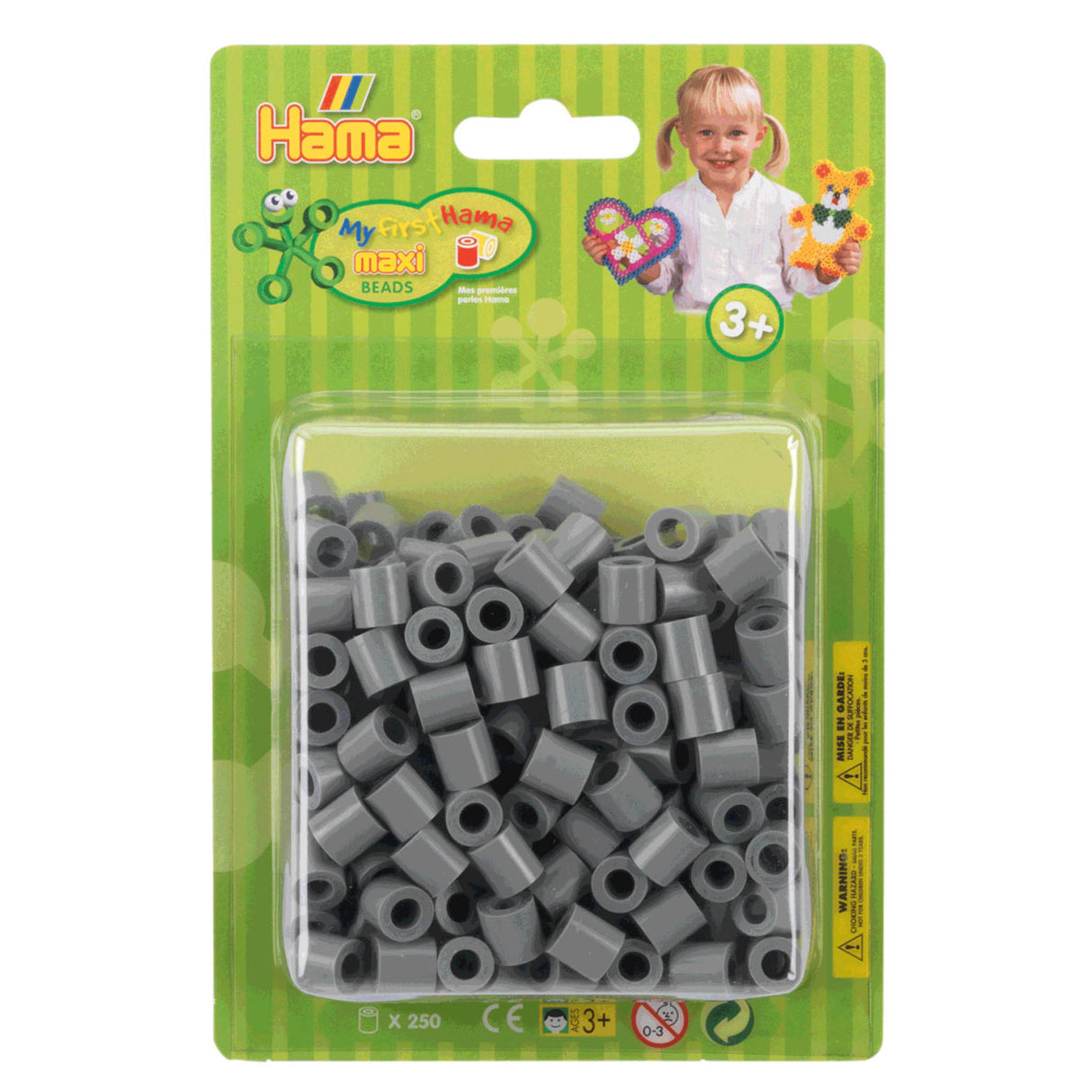 Hama maxi strygeperler grå, 250 stk.