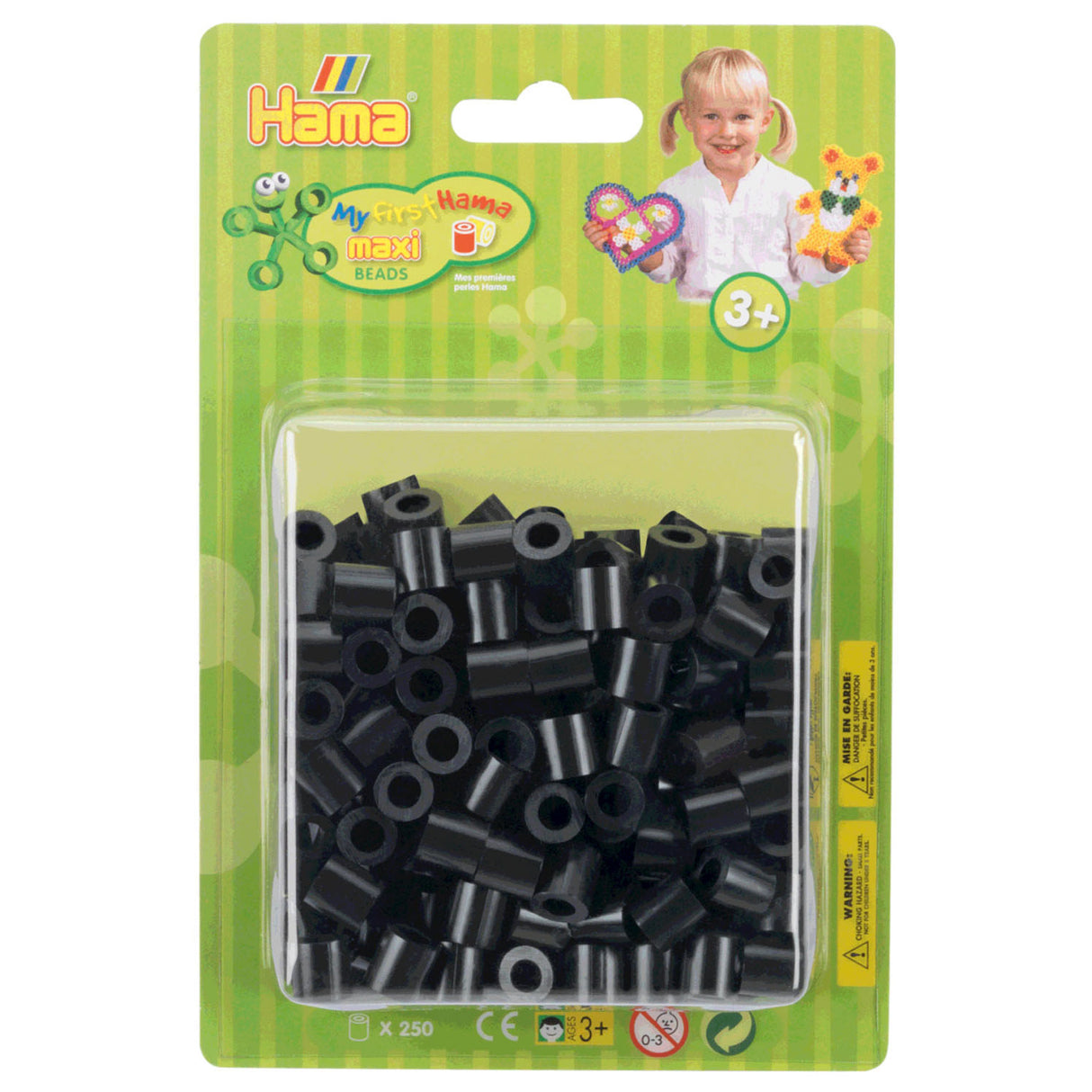 Hama maxi strygeperler sorte, 250 stk.