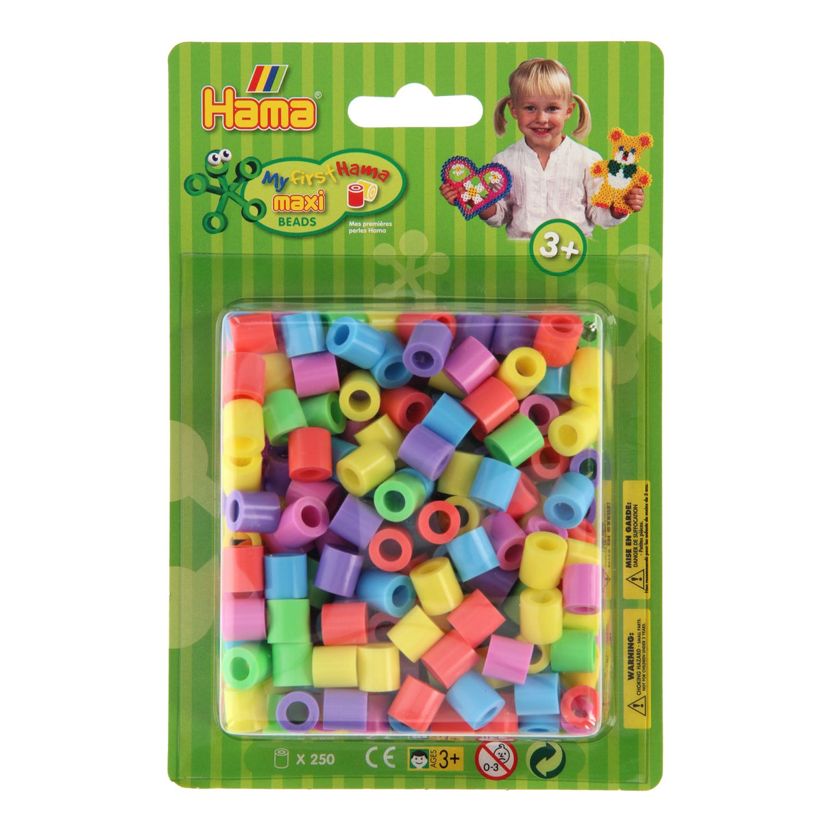 Hama maxi strygeperler pastelblanding (50), 250 stk.
