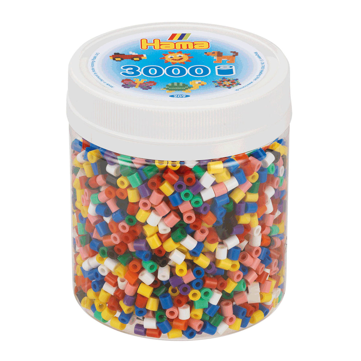 Hama midi strygeperler i krukke - mix standard (00), 3000 stk.
