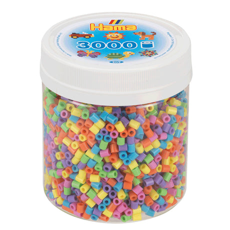 Hama midi strygeperler i krukke - pastelblanding (50), 3000 stk.
