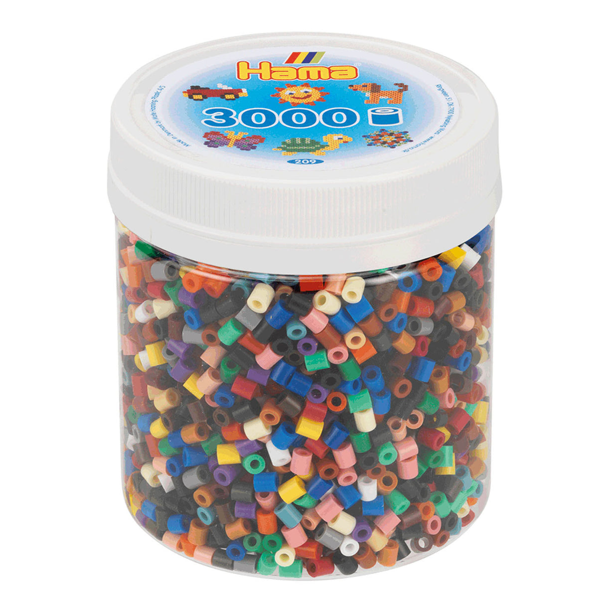 Hama midi strygeperler i krukke - farvemix (67), 3000 stk.