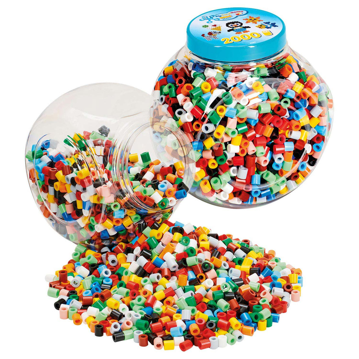 Hama strygeperler maxi sæt - 2000 styks kreativ perlekrukke.