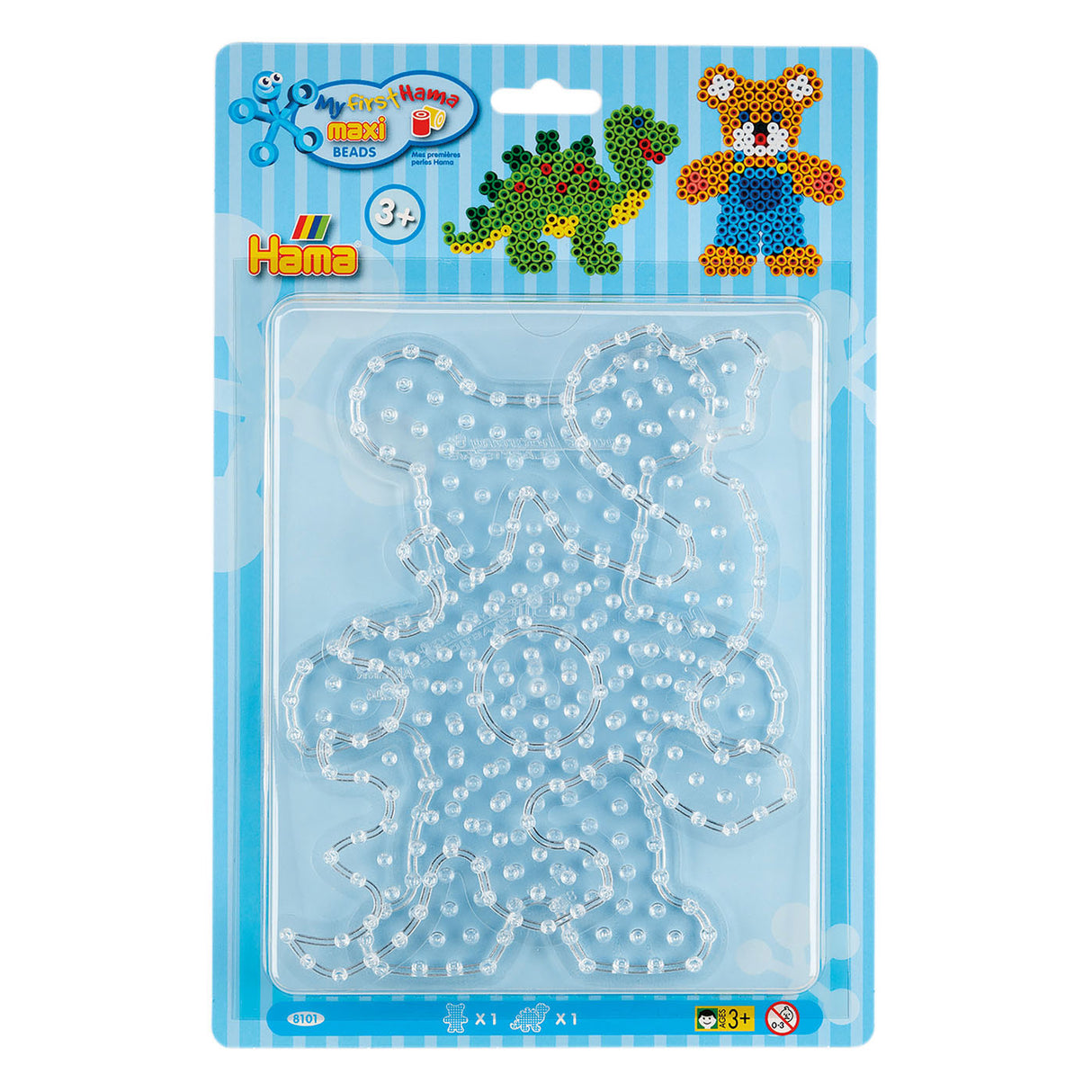 Hama maxi strygeperleplader dino og bamse