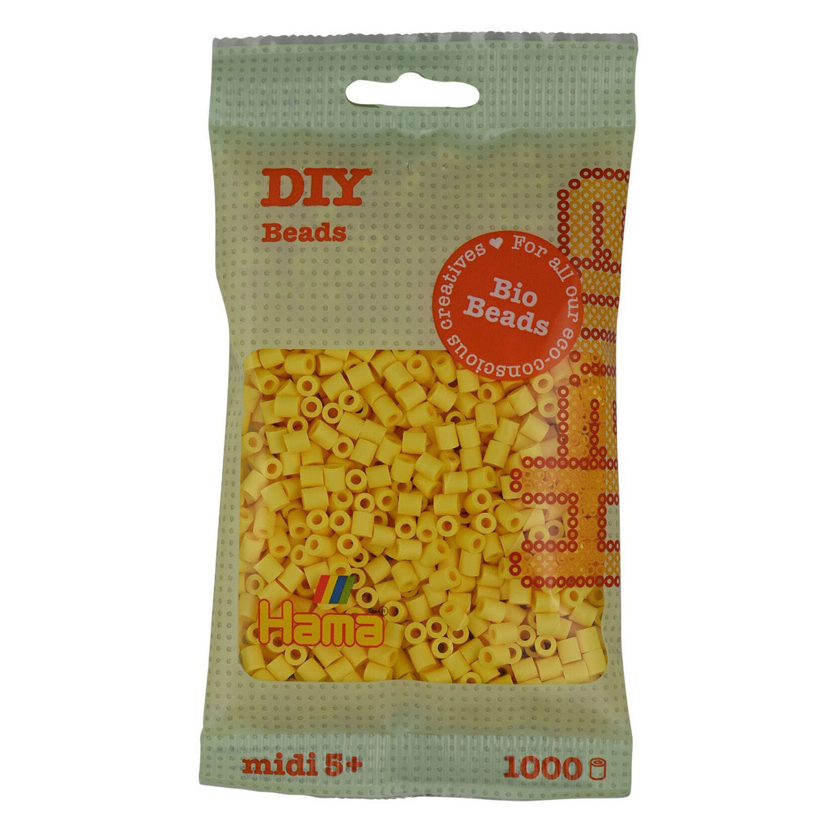 Hama midi bio iron-on beads - light yellow (103), 1000 pcs.