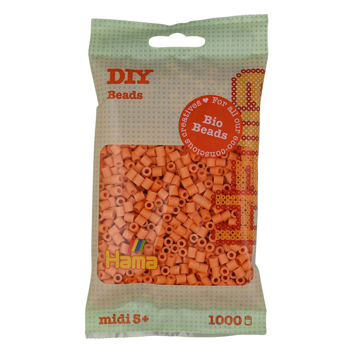 Hama midi økologiske strygeperler - lys abrikos (105), 1000 stk.
