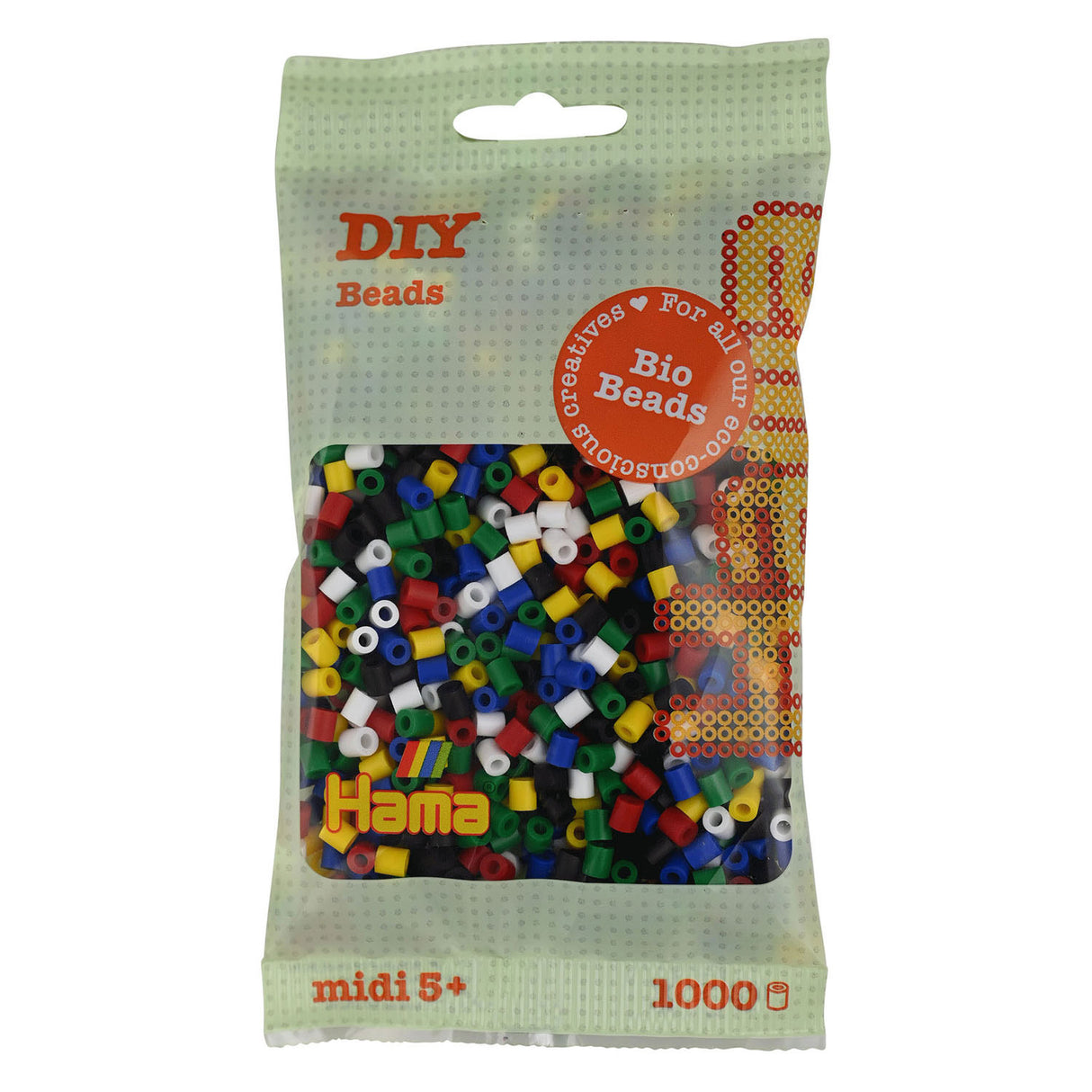 Hama midi bio strygeperler - lys farveblanding (198), 1000 stk.