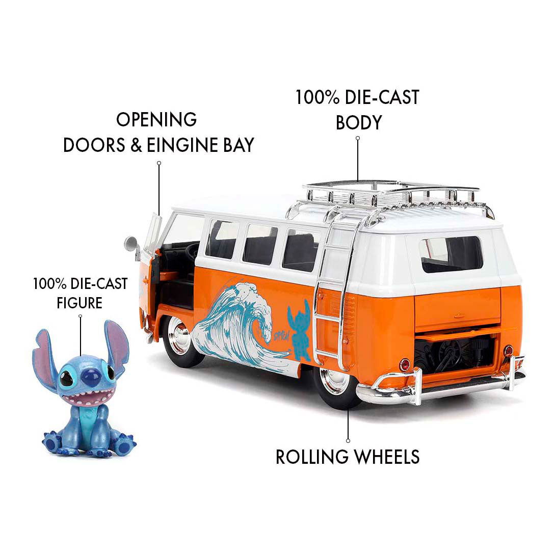 Jada legetøj - stitch 1961 vw bus 1:24 - 9336340314r01