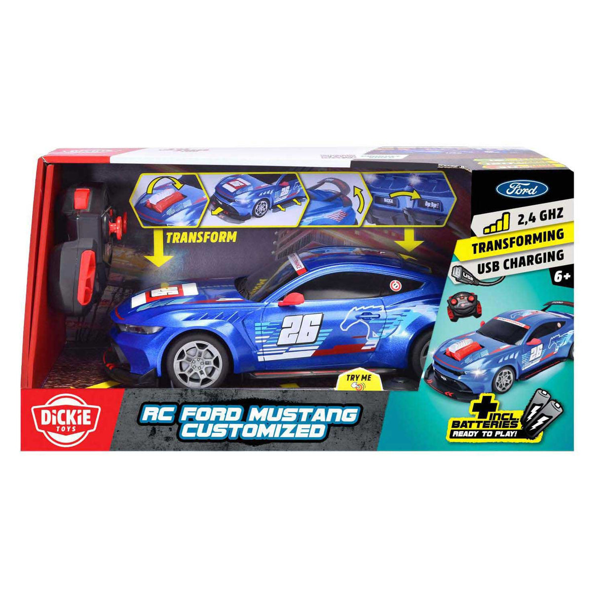 Dickie rc ford mustang tilpasset, prøv mig, rtr
