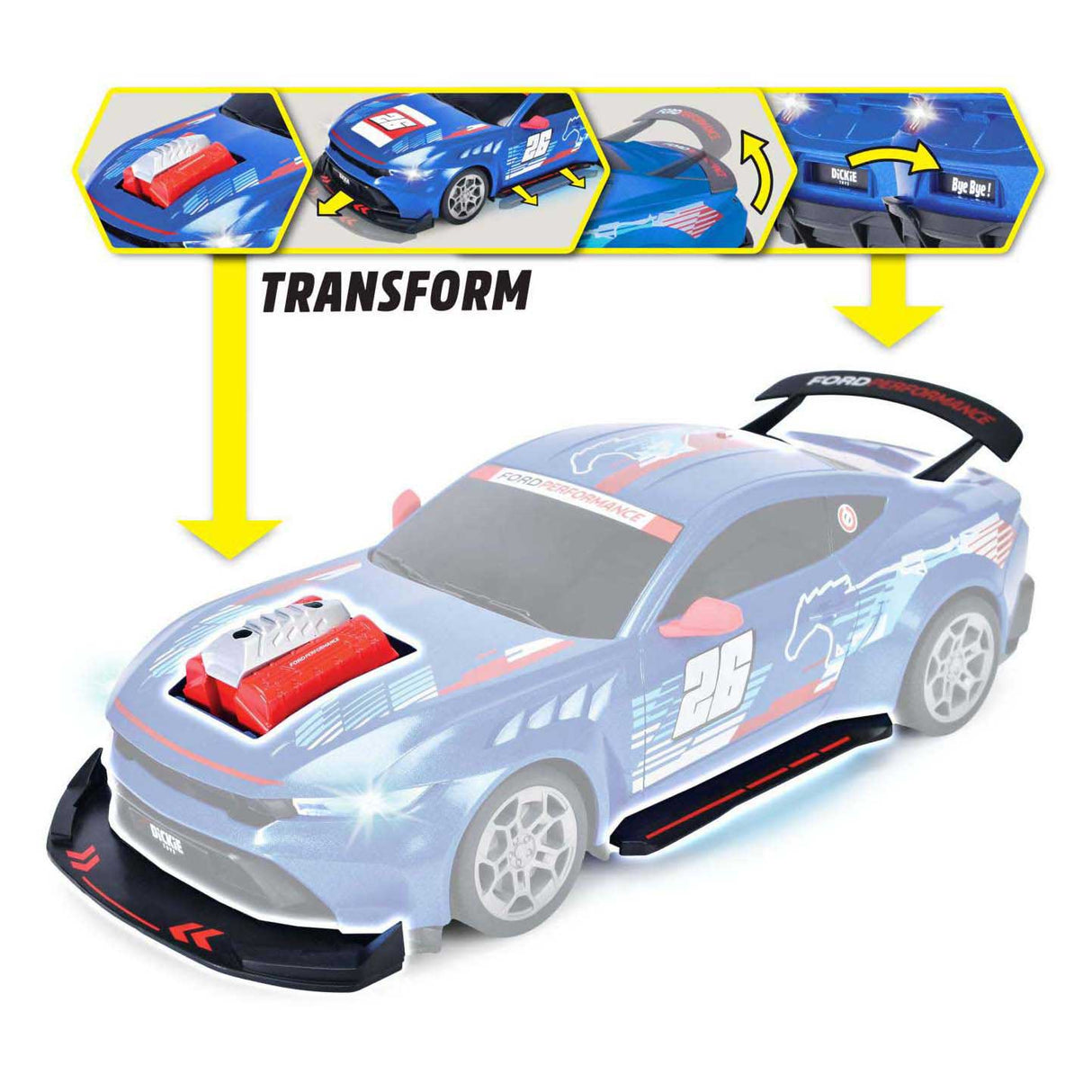 Dickie rc ford mustang tilpasset, prøv mig, rtr