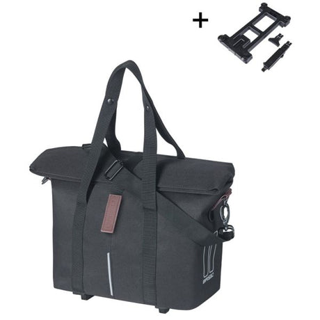 Basil cykelhåndtaske city mik 8 - 11 liter 19 x 30 x 26 cm - sort