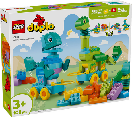 Lego ® Duplo® City 3-i-1 dinosaurer på hjul - 10451