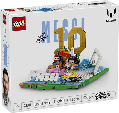 Lego editions lionel messi – fodbold højdepunkter byggesæt og børneværelse dekoration - 43011