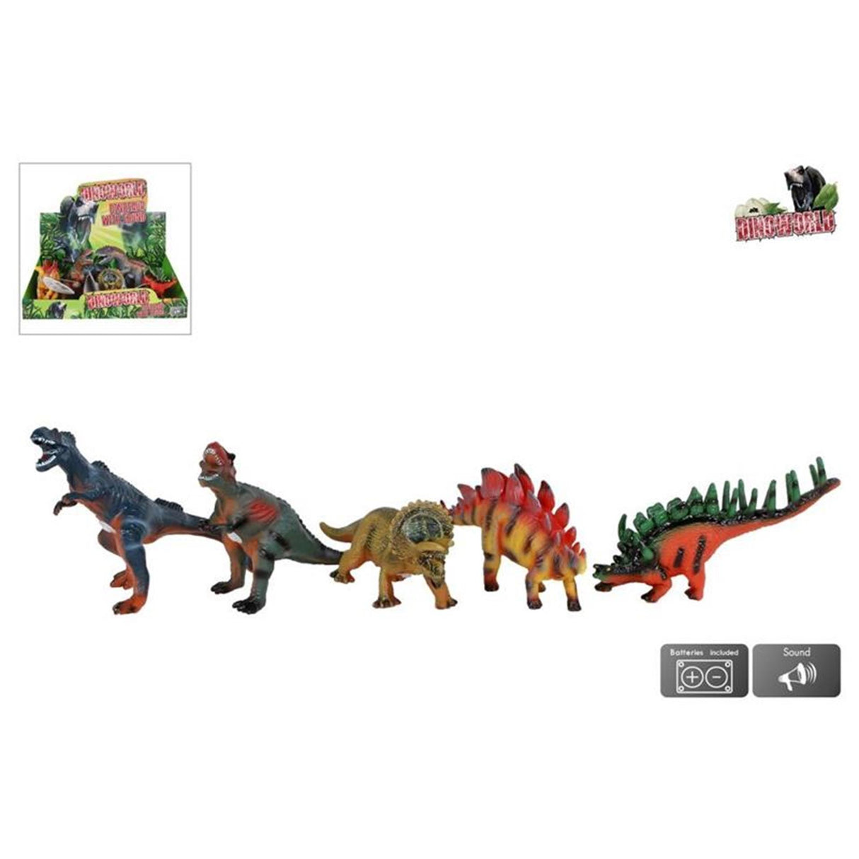 Dinoworld dinosaur med lyd 23-25cm