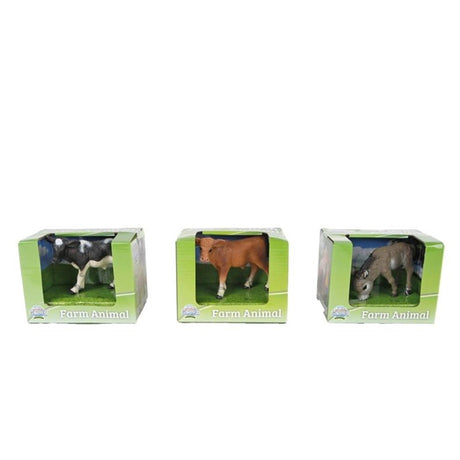 Børneklode dyrefigur ko æsel 7-8cm