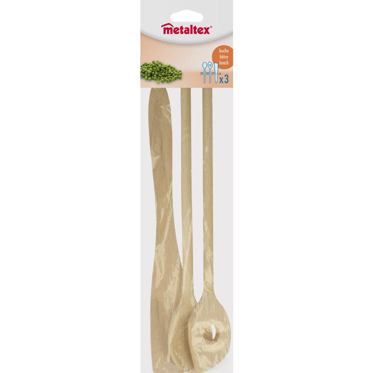 Metaltex bøgespatel + 2 slev 27cm