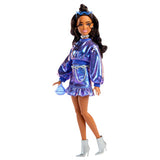 Barbie deluxe stil dukke - metallisk blå top og nederdel