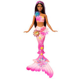 Barbie blomst magisk havfruedukke - magiske blomster der blomstrer - brun pink