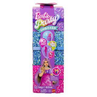 Barbie afslørende fest unbox glam pink kurvet dukke