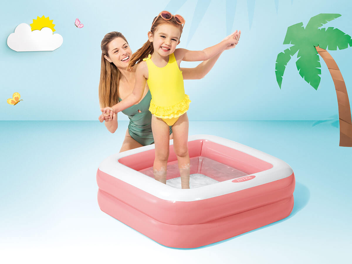 Intex firkantet babypool-blå