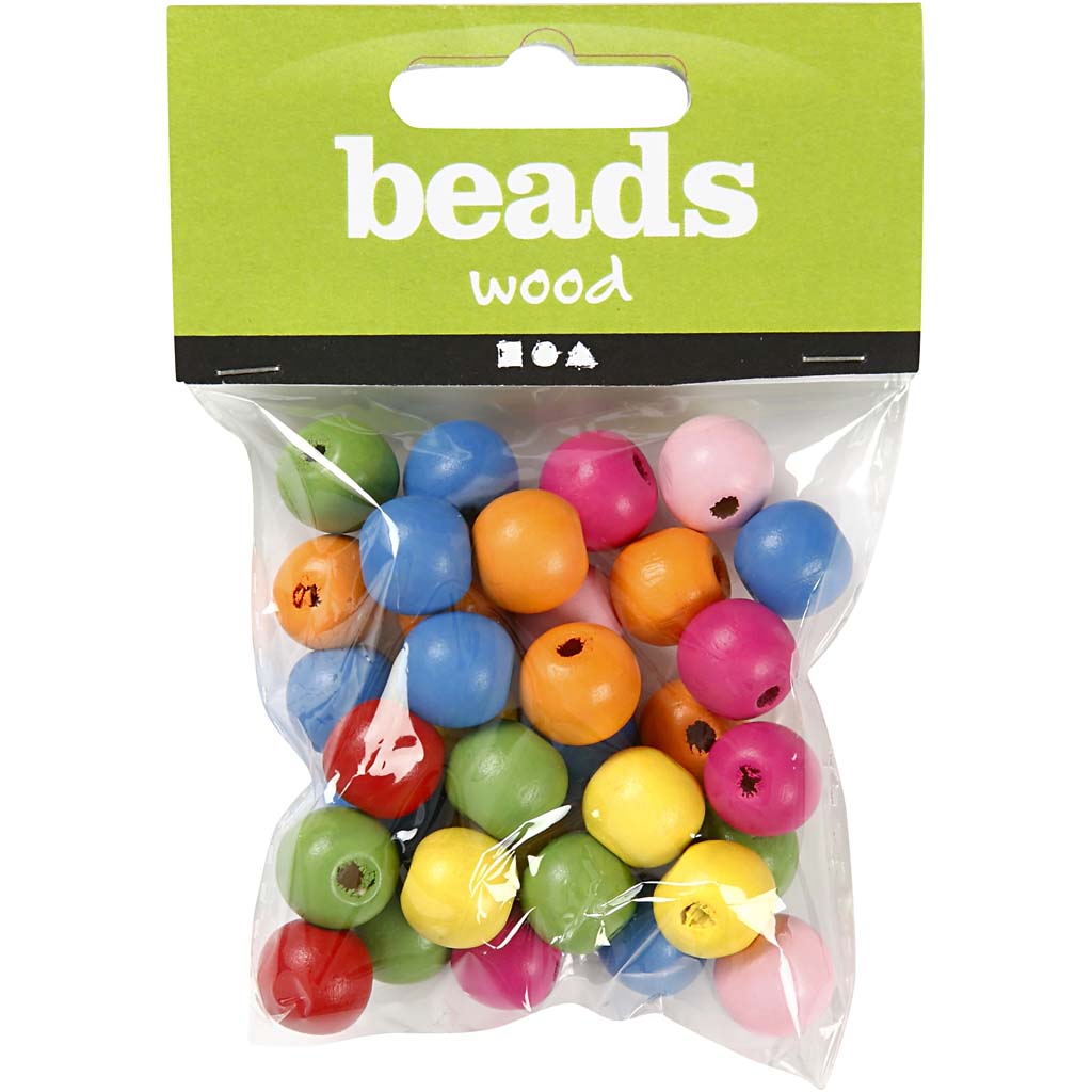 Creativ virksomhed https: www.cchobby.nl træ-perler-d-12-mm-hul-størrelse-2-5-3-mm-ca-40-div-diverse-colours-22-gr-1-box