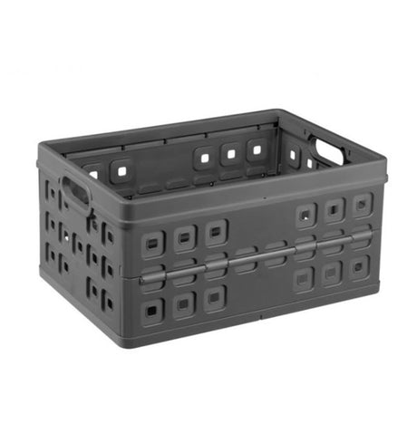 Soltøj firkantet foldekasse 46l - 54x38x26,5 cm - antracit indkøbskasse