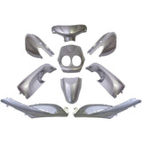 Kantpladesæt 9-delt til Yamaha Neos - fra 2008 til 2011 - 2 og 4 takts model - metallisk sølv