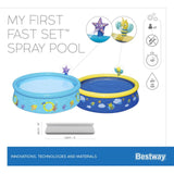 Bestway swimmingpool 1,52m x 38cm mit første hurtigsæt med sprayfigur. assorteret farve.