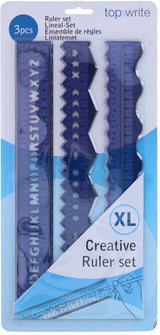 Kreativt linealsæt 30cm, 3 stk.