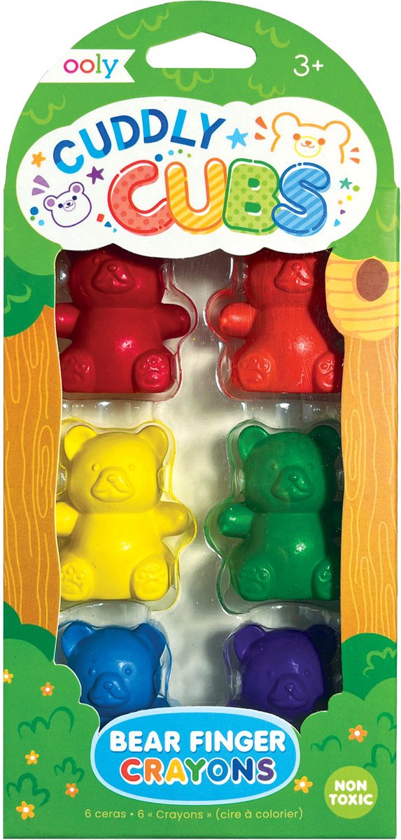 Ooly - nuttede unger - 6 farveblyanter - bamseform