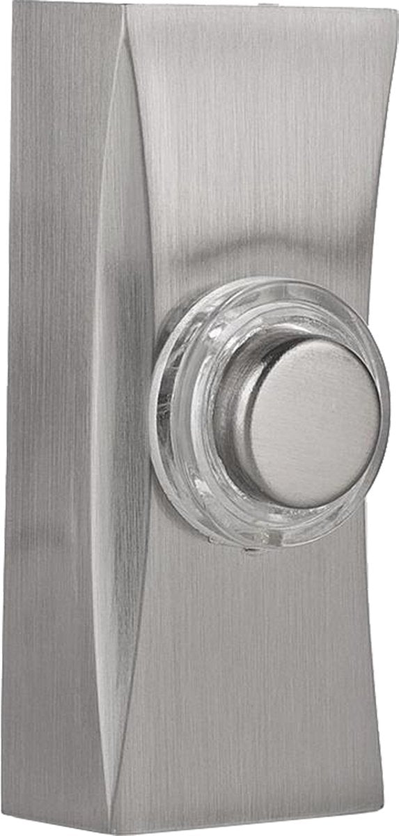 Byron beldrukker - bedraad - opbouw - met verlichting - type 7960 - nikkel