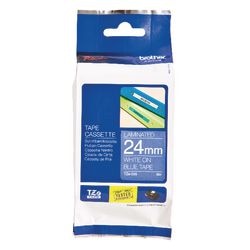 Etikettape brother tze555 hvid, blå 24mmx8m